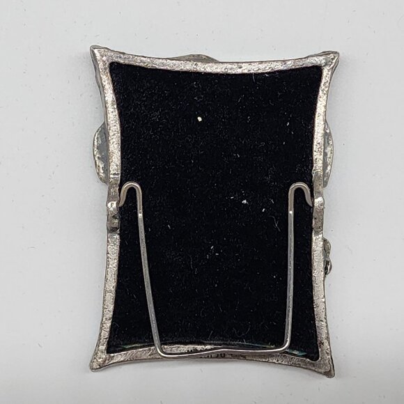 Miniature Vintage Style Pewter Floral Picture Frame Fabric Insert 1.5x2" - Picture 5 of 12